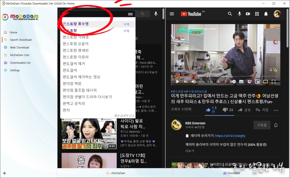 모다담 유튜브 프리미엄 없어도 광고 제거에 10