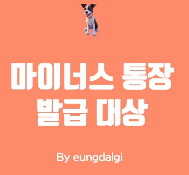 마이너스 통장 발급 대상에 대한 정보성 글