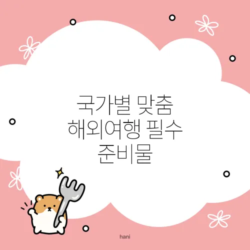 국가별 맞춤 해외여행 필수 준비물, 이걸로 완벽해!