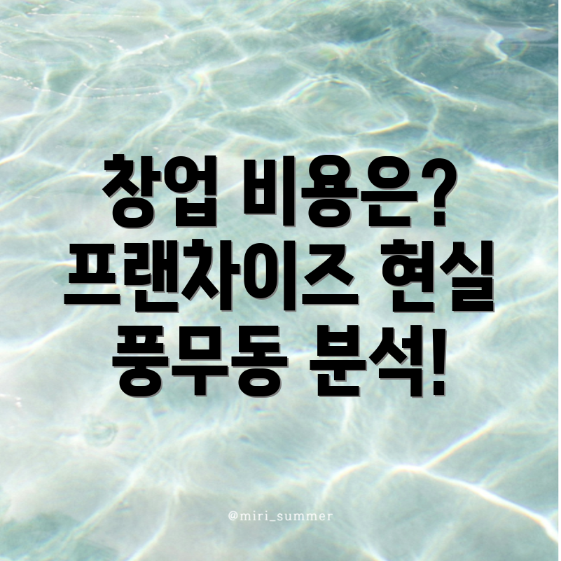 김포시 프랜차이즈 창업 비용
