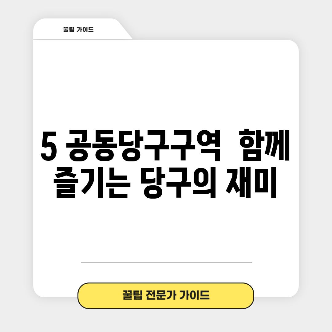 5. 공동당구구역:  함께 즐기는 당구의 재미!