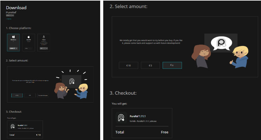 pureref 다운로드 과정