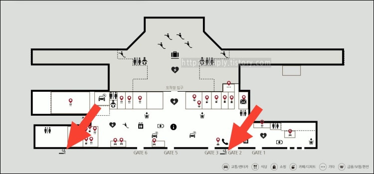 김포공항-흡연실이-국내선-1층-약도에-표시되어-있다.