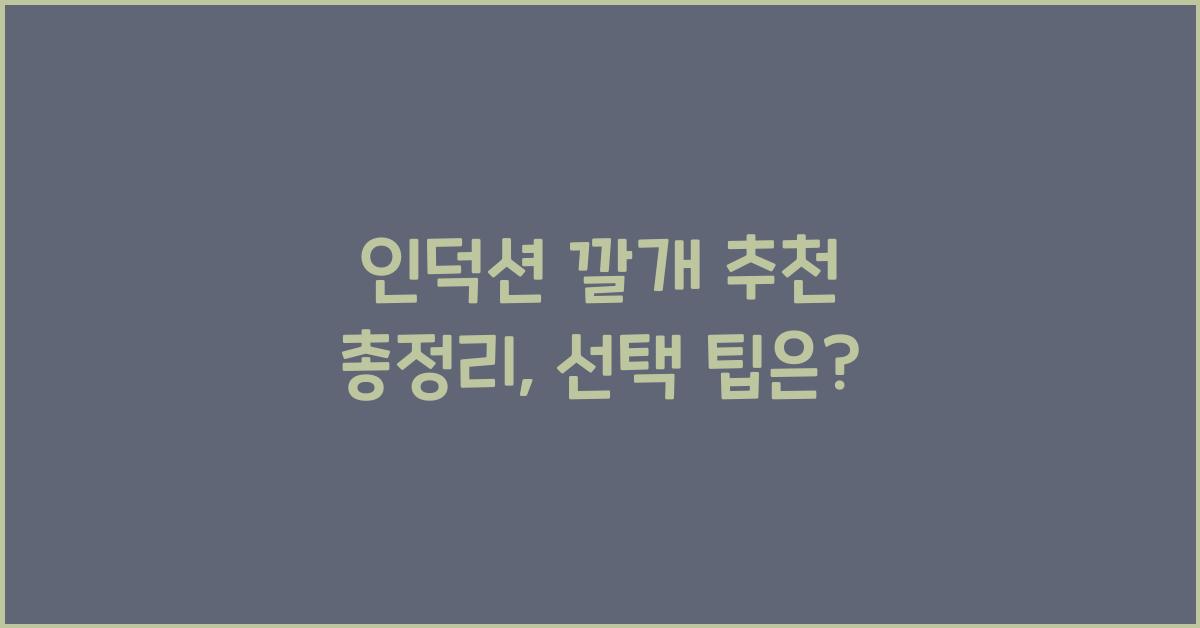 인덕션 깔개 추천 총정리