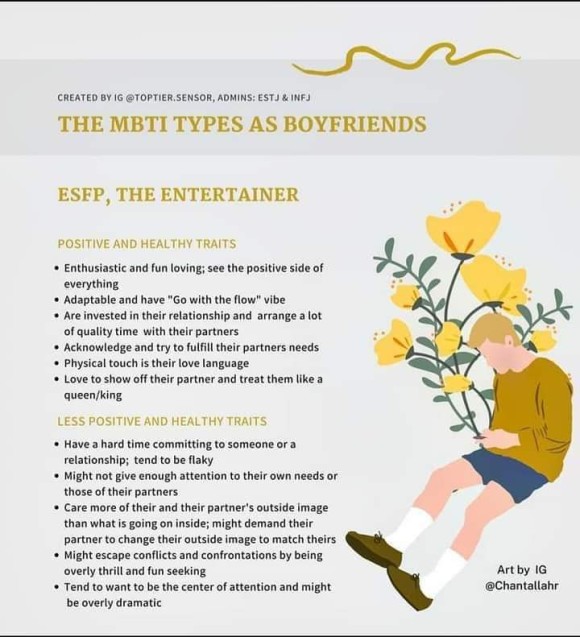  재미로 보는 MBTI - 성격유형별 남자친구 특성,ESFP
