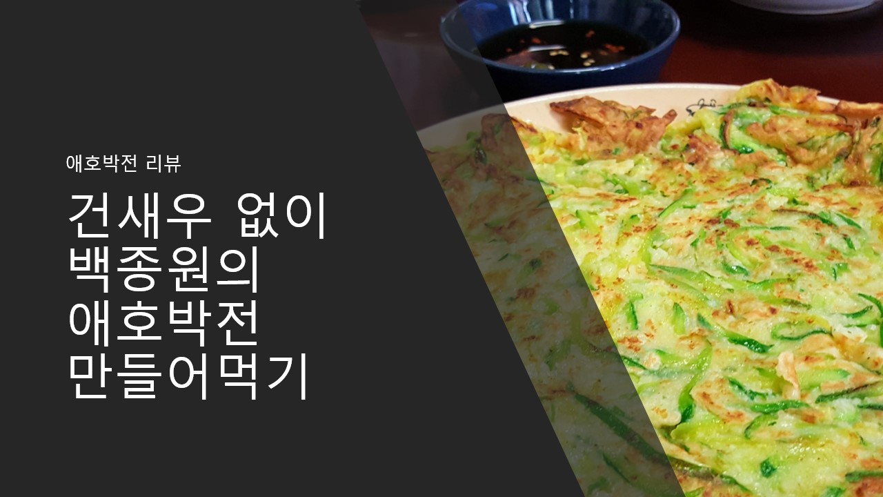  백종원 애호박전:: 건새우 빼고 맛있게 바삭바삭하게 만들어먹기 리뷰, 추천 후기