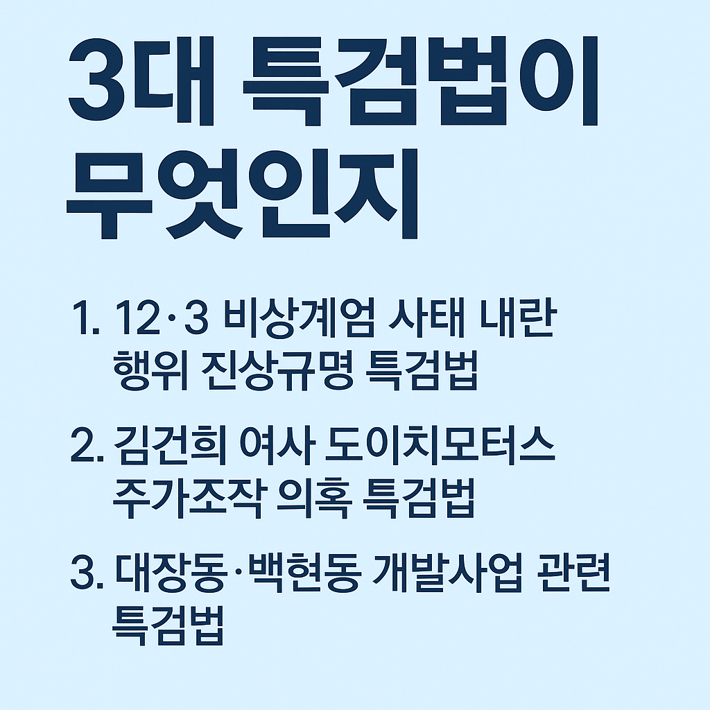 3대 특검법이 무엇인지