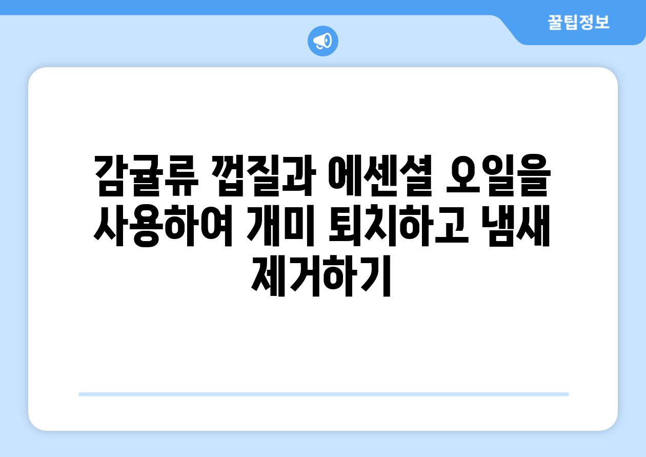 감귤류 껍질과 에센셜 오일을 사용하여 개미 퇴치하고 냄새 제거하기