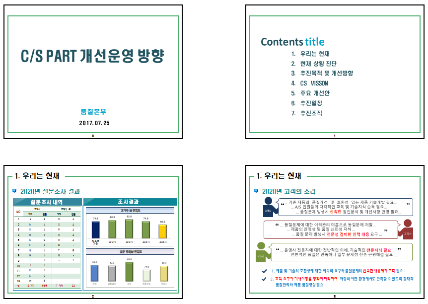  C/S PART 개선운영 전략 및 방향 자료
