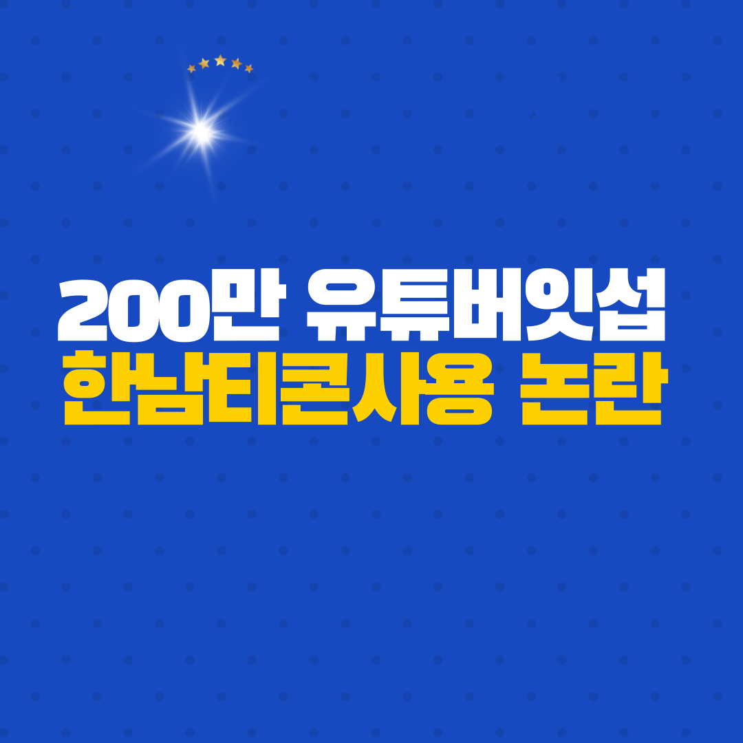  [200만 인기IT 유튜버 잇섭논란] '한남티콘' 사용 논란정리