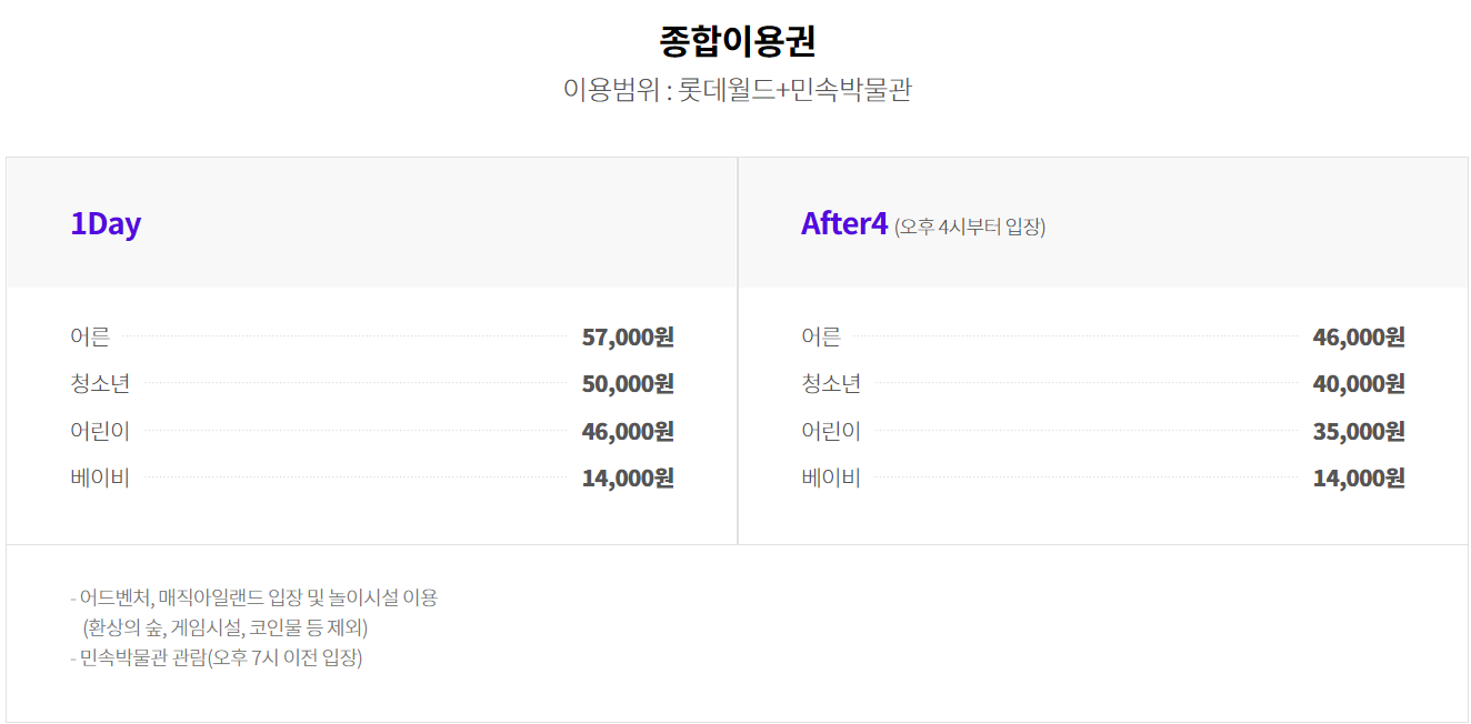  롯데월드 4월할인