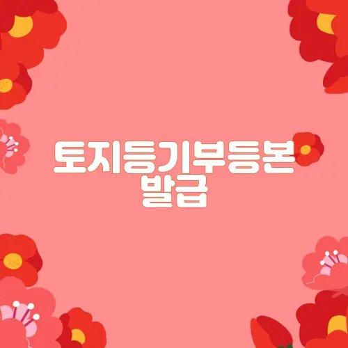 토지등기부등본 발급