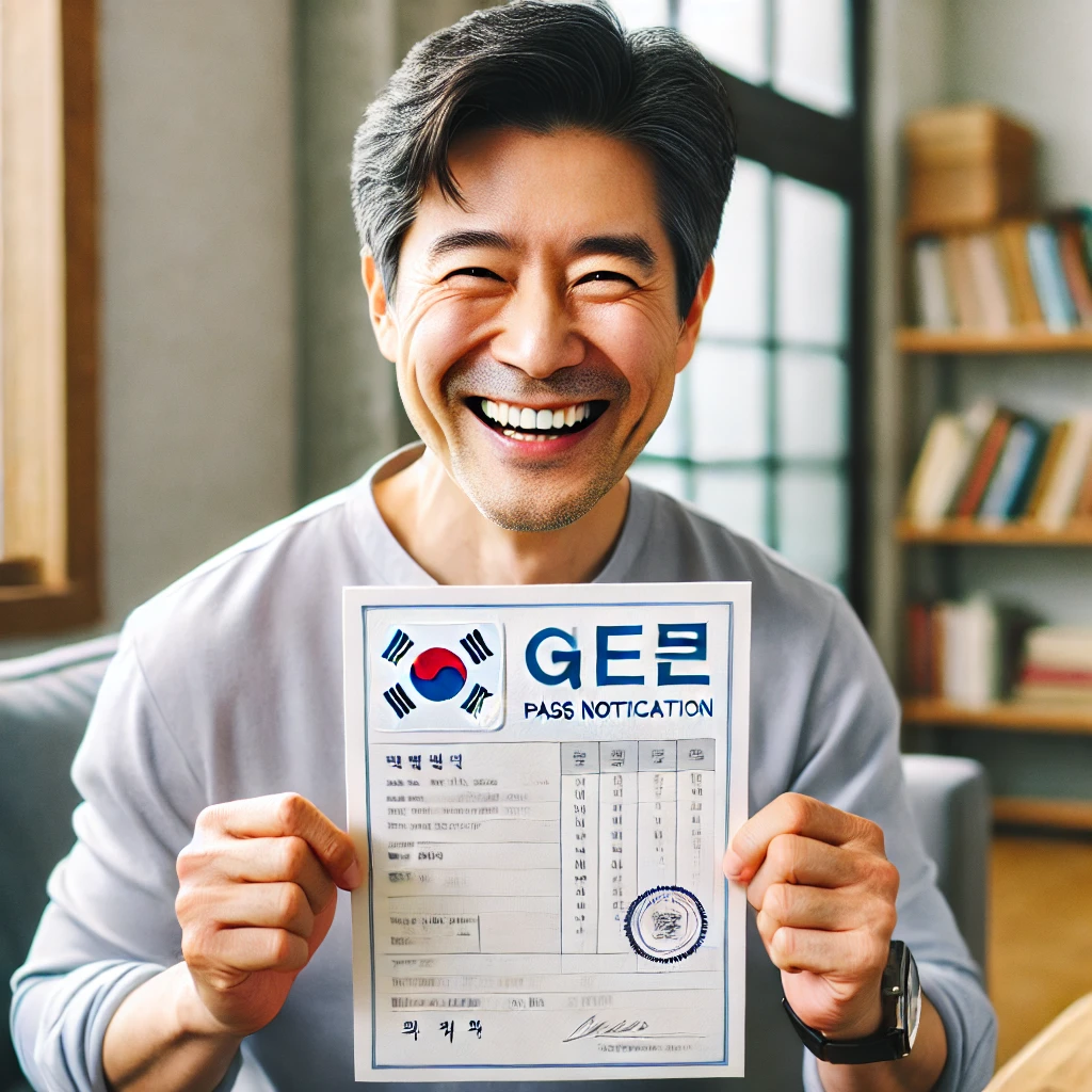 합격 소식에 환하게 웃는 수험생