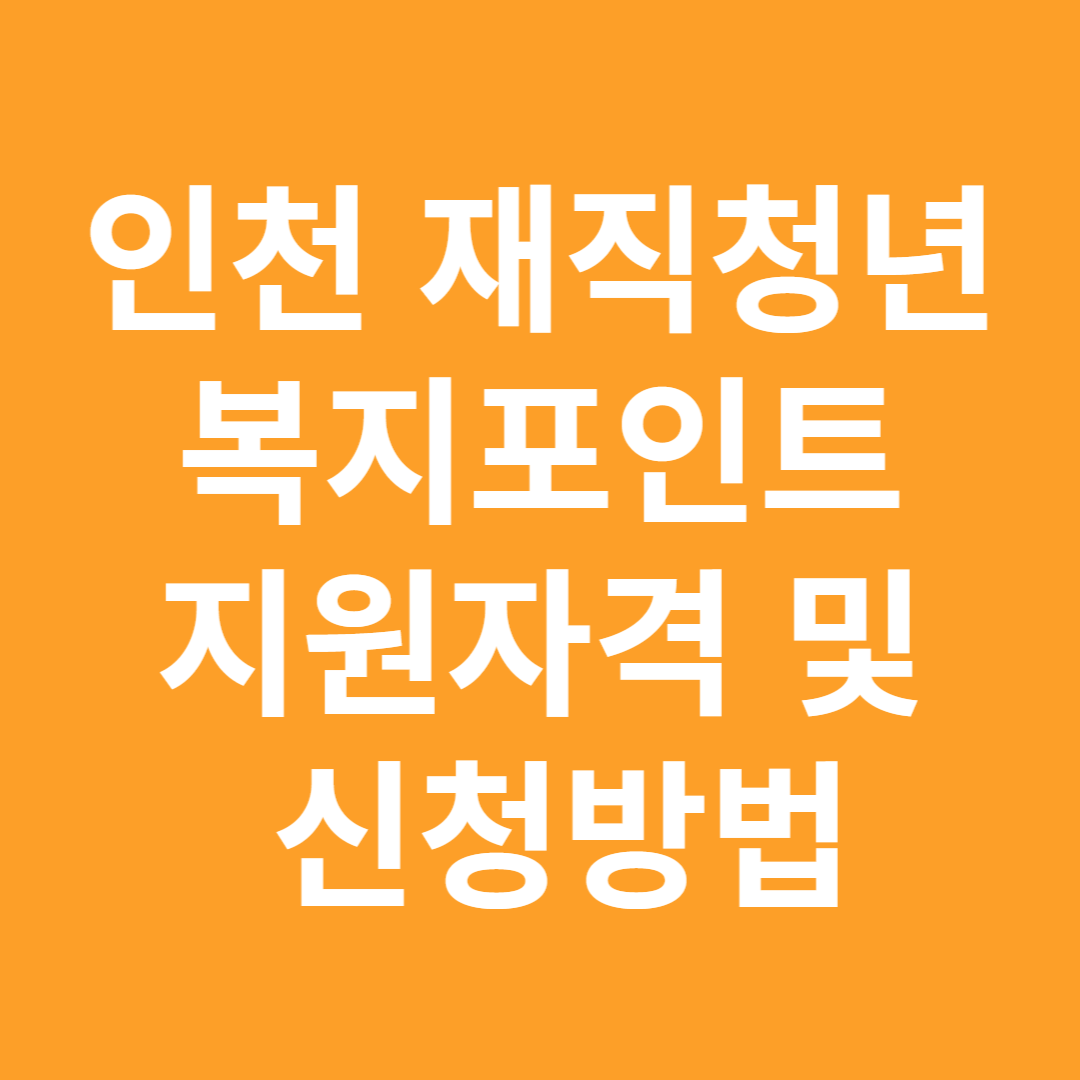 인천 재직청년 복지포인트 지원사업