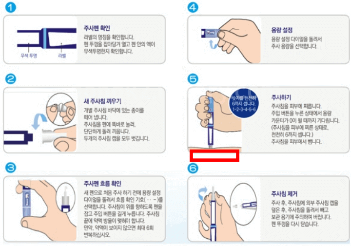 삭센다 주사 사용 순서