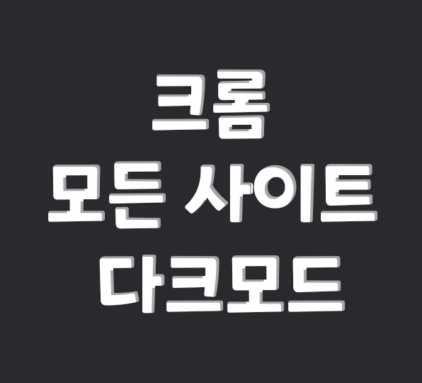  크롬 모든 사이트 다크모드 적용하기
