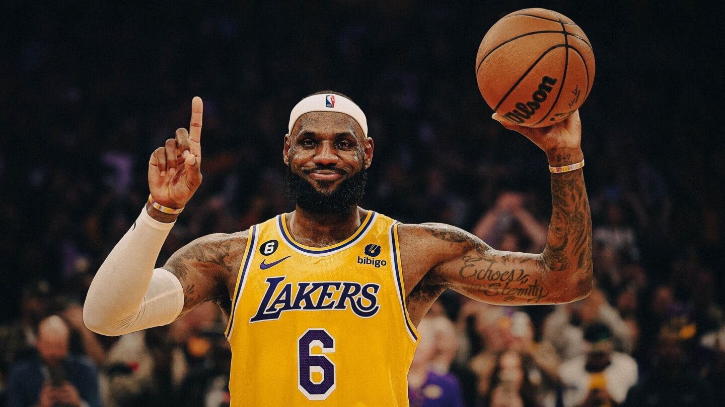 lebron james 누적 득점 1위 기념 사진