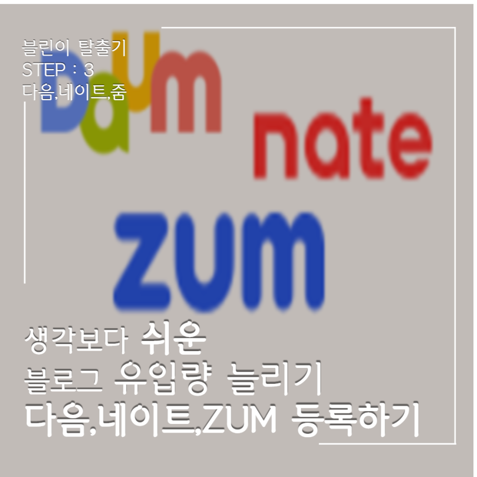  블린이 탈출하기 ! STEP 3 : 다음,네이트,줌 등록하기
