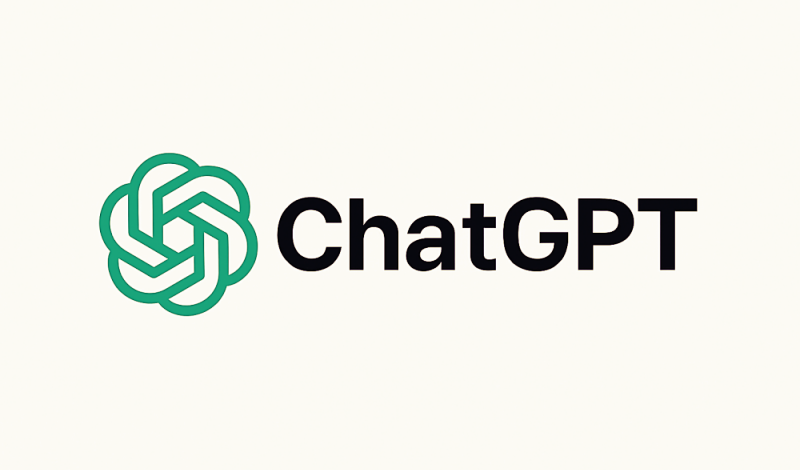 ChatGPT 로고 이미지로, 왼쪽에는 녹색의 여섯 줄이 얽힌 마크가 있고, 오른쪽에는 굵은 검정 글씨로 'ChatGPT'라고 쓰여 있음