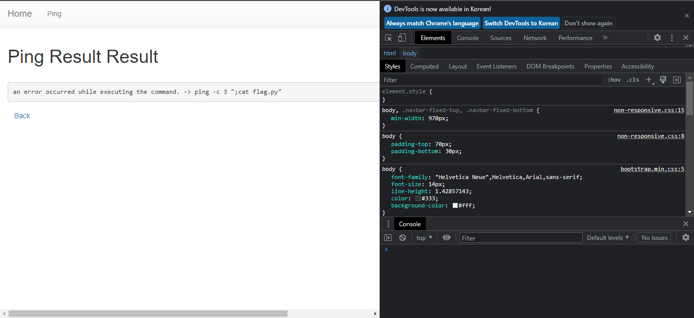 Dreamhack 7 command injection 