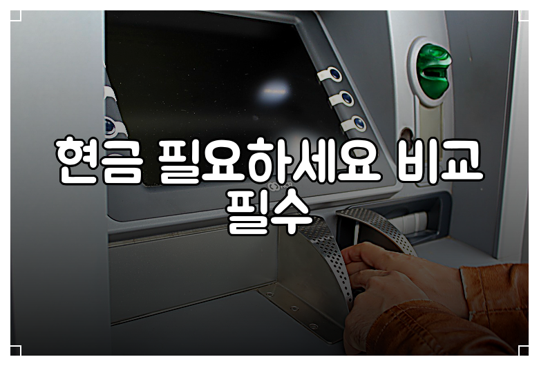 현금 필요하세요 비교 필수