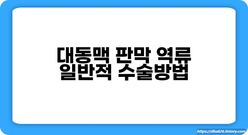 대동맥 판막 역류 수술 방법