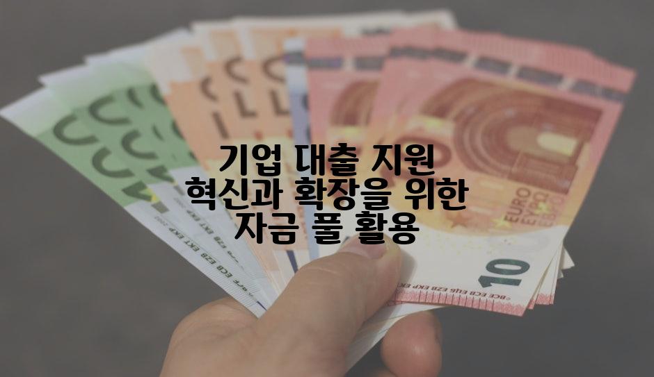 기업 대출 지원 혁신과 확장을 위한 자금 풀 활용