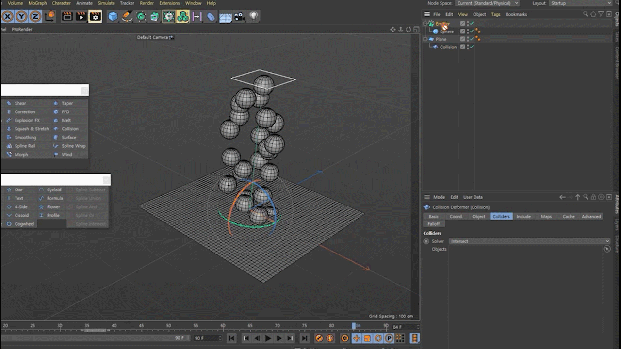Emitter를 클릭 드래그 하여 넣기