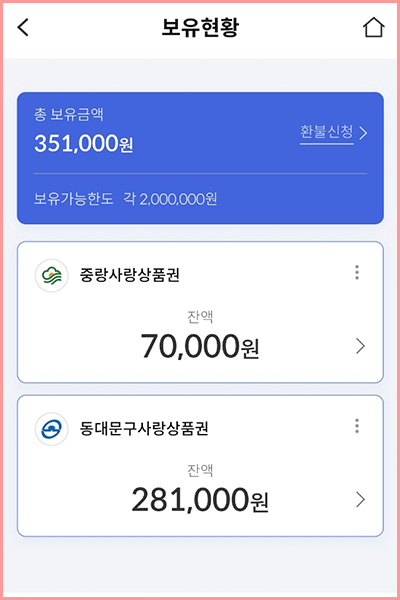 서울사랑상품권-보유