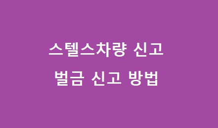 스텔스차량 신고