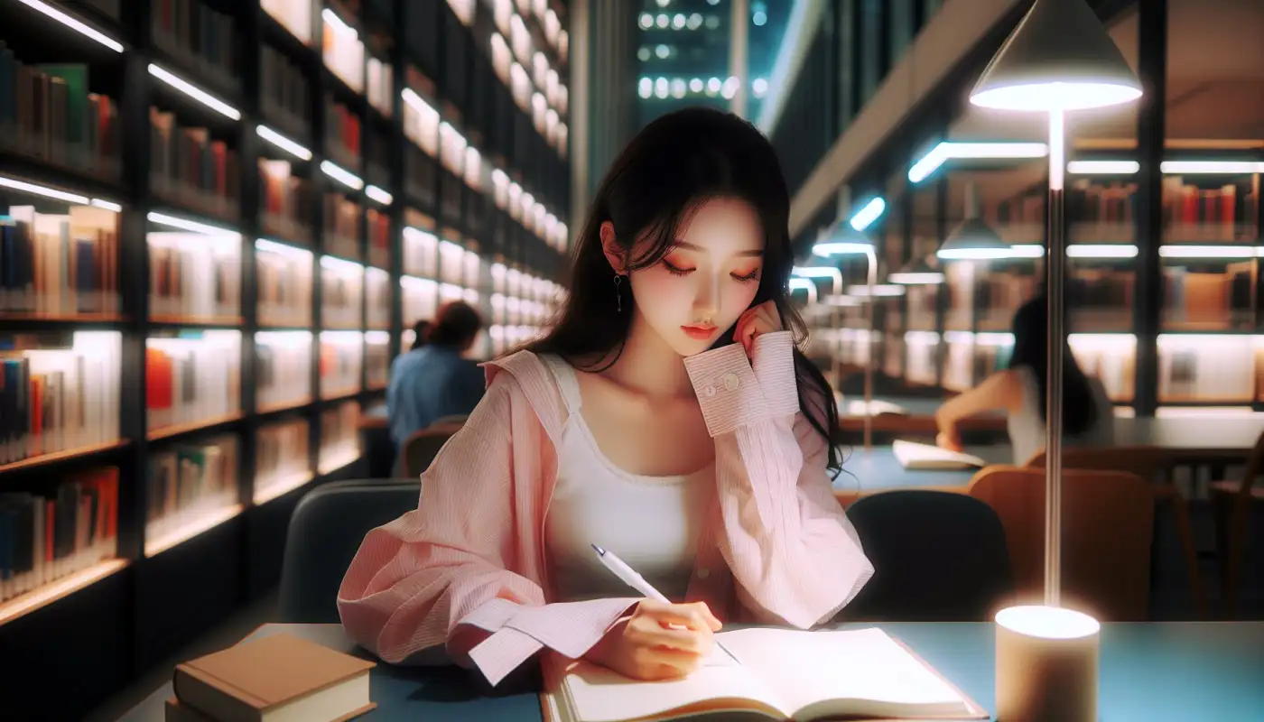 자소서-동기-쓰는법으로-글쓰기하는-여성의-모습