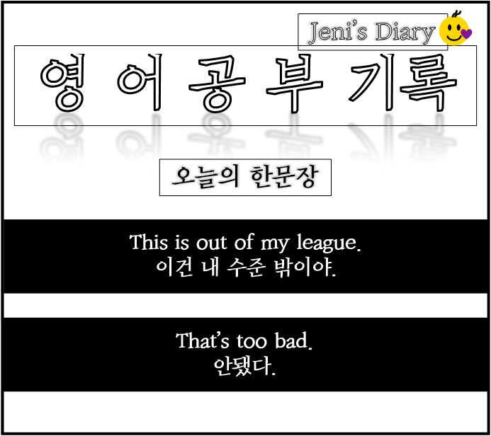  This is out of my league. ; 이건 내 수준 밖입니다. EBS English 영어공부 기록 Day 16