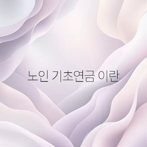 노인 기초연금 이란