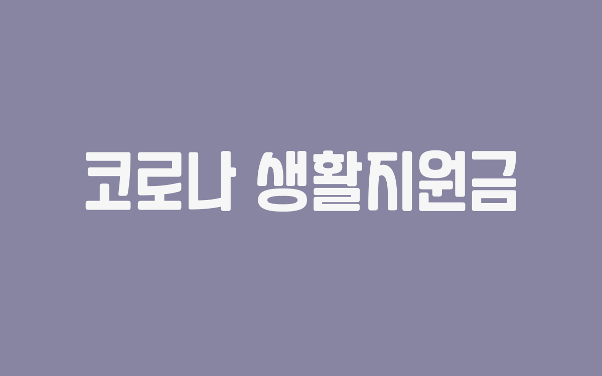  코로나 생활지원금
