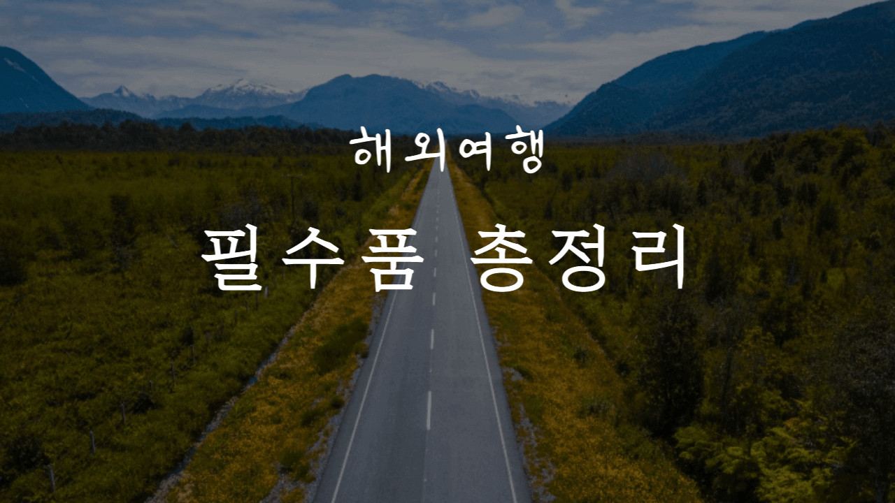 해외여행-필수품-총정리