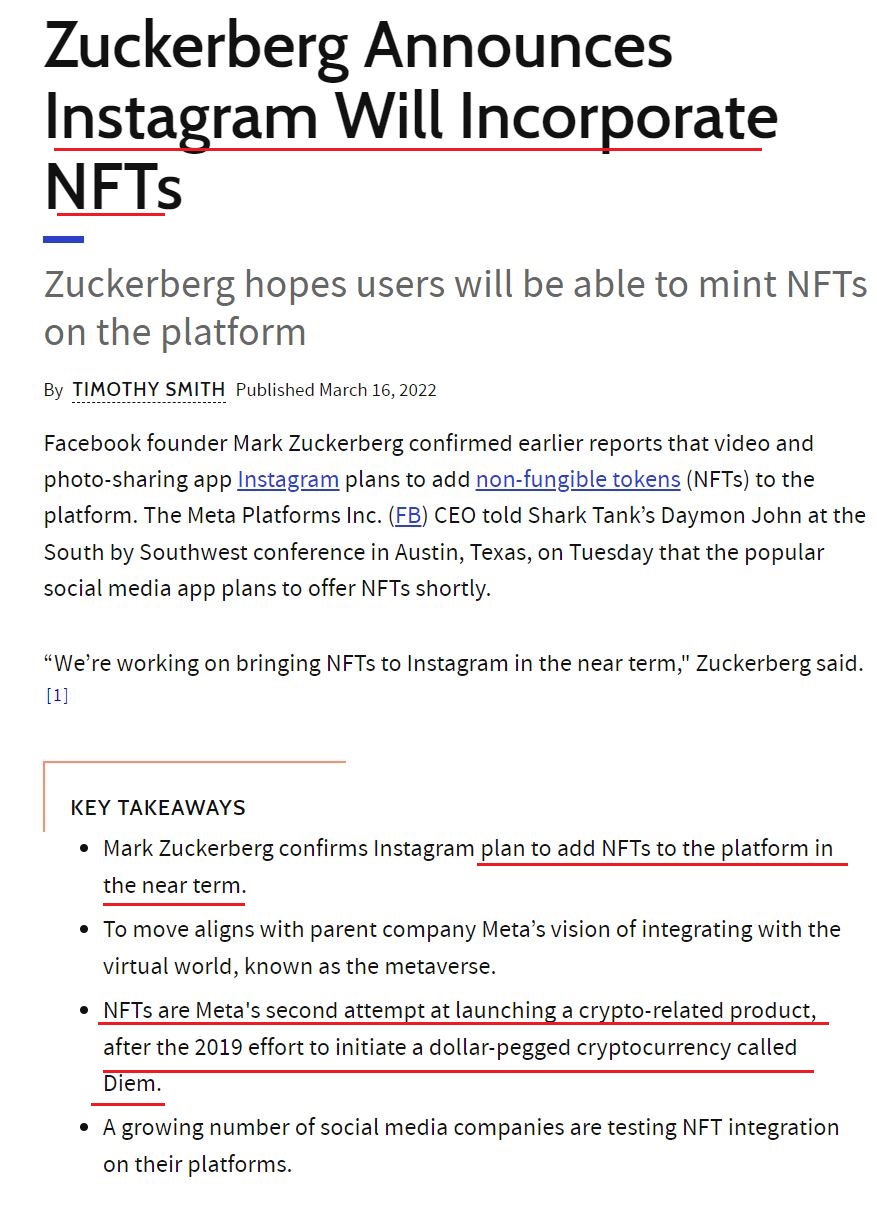 페이스북 비트코인 NTF