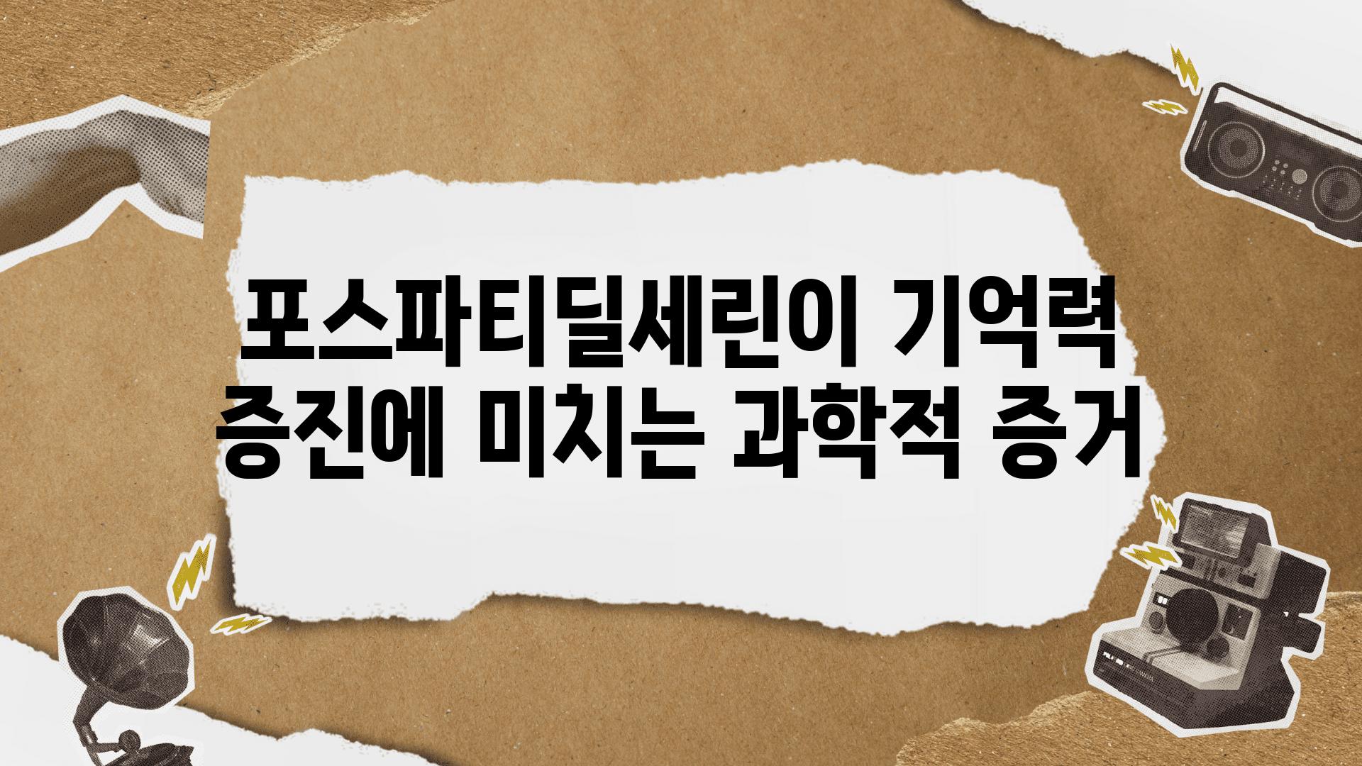 포스파티딜세린이 기억력 증진에 미치는 과학적 증거