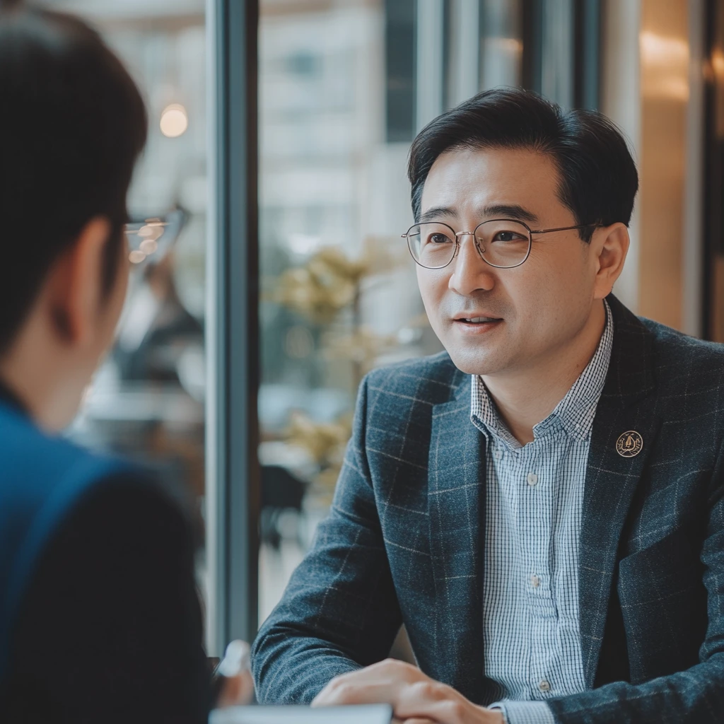 전문가에게 조기수령 상담받는 장면