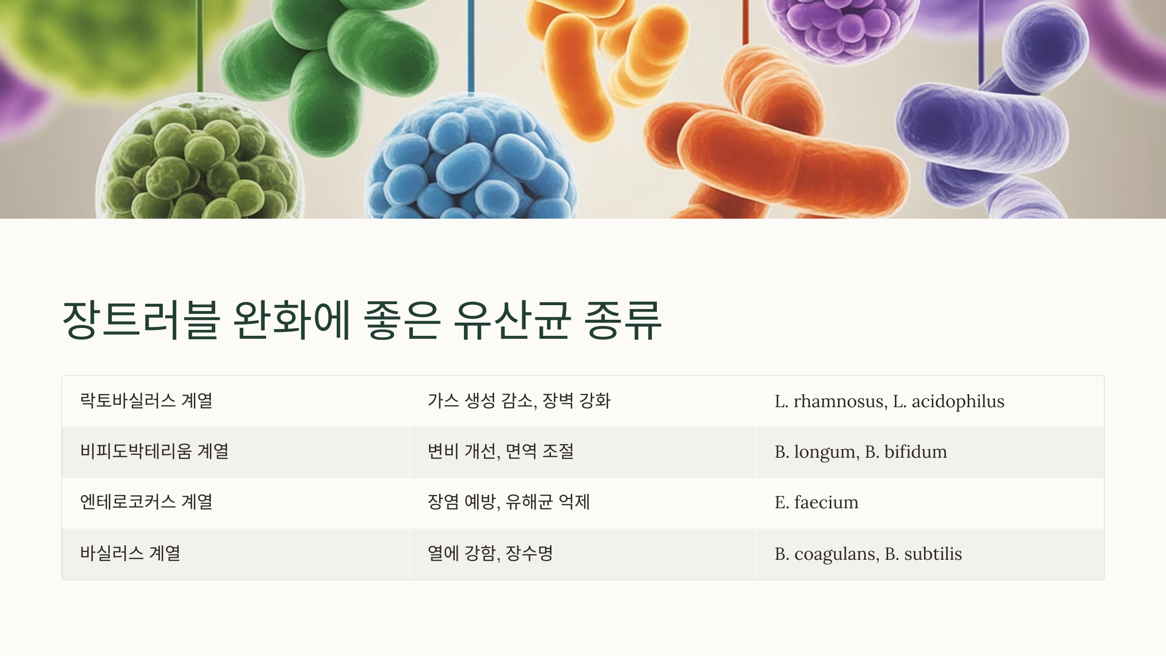 🍀 장트러블 완화에 좋은 유산균 종류