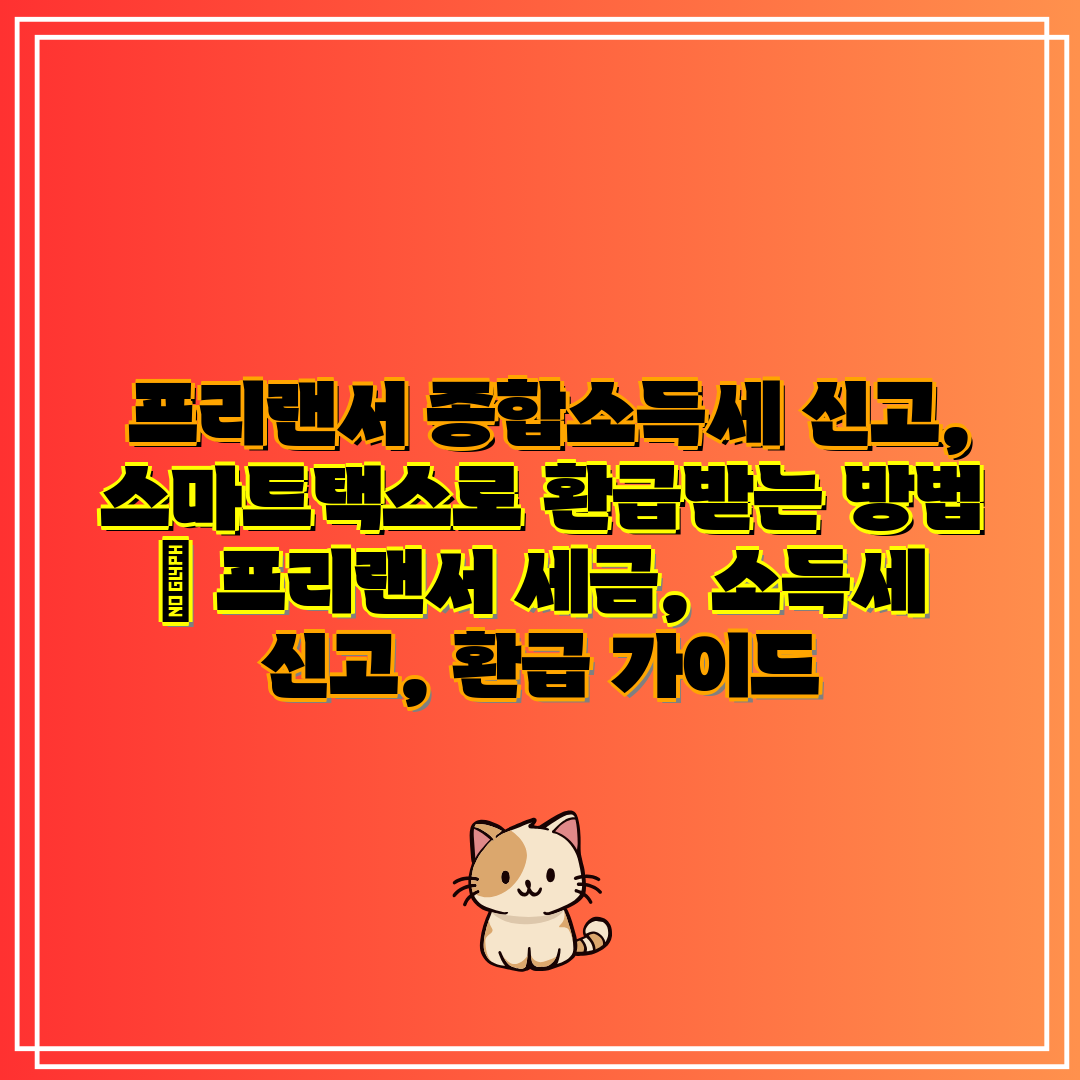 프리랜서 종합소득세 신고, 스마트택스로 환급받는 방법