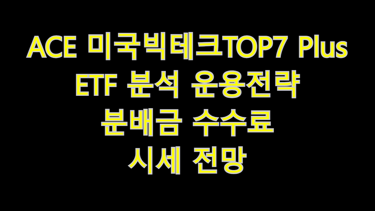 ACE 미국빅테크TOP7 Plus ETF 분석 운용전략 분배금 수수료 시세 전망