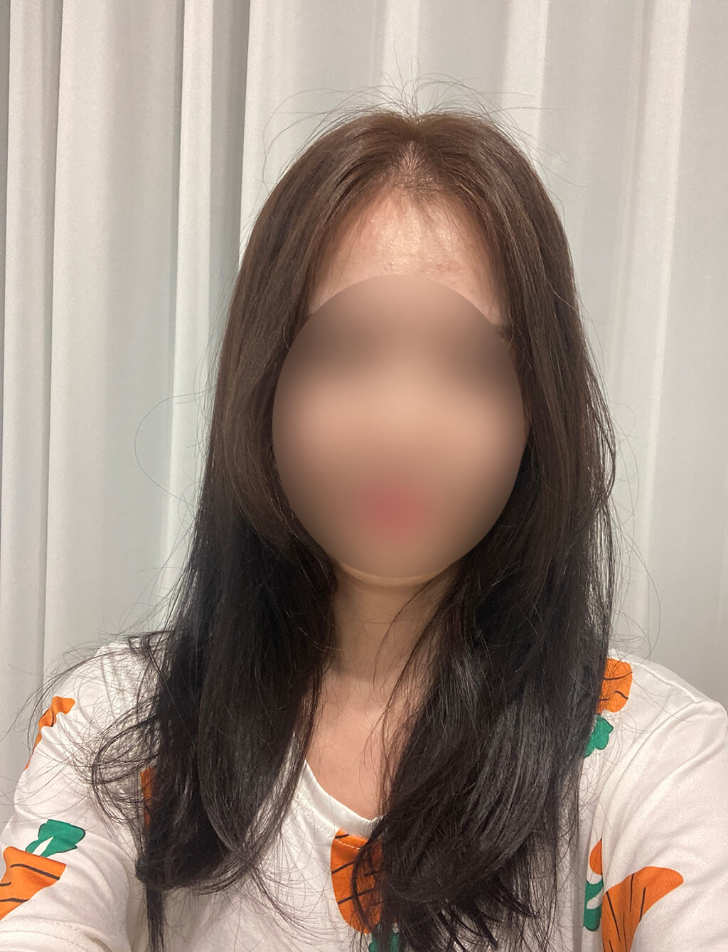 염색 후-블랙안빠진모습-셀카-긴머리-여자