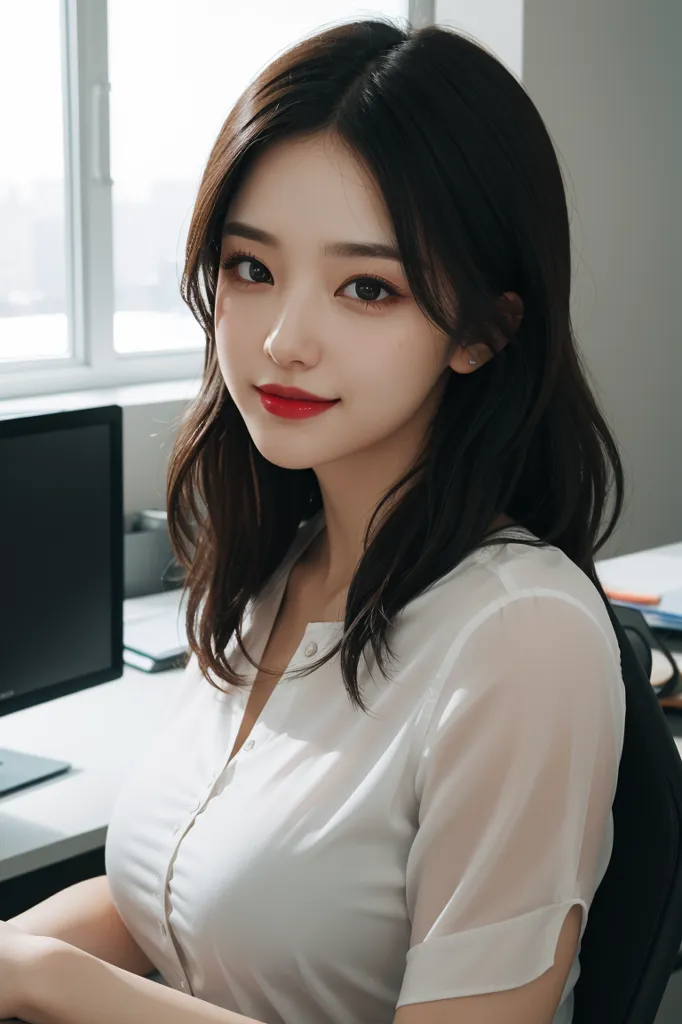 AI 실사 오피스 정장 비서 룩북 셔츠 컨셉