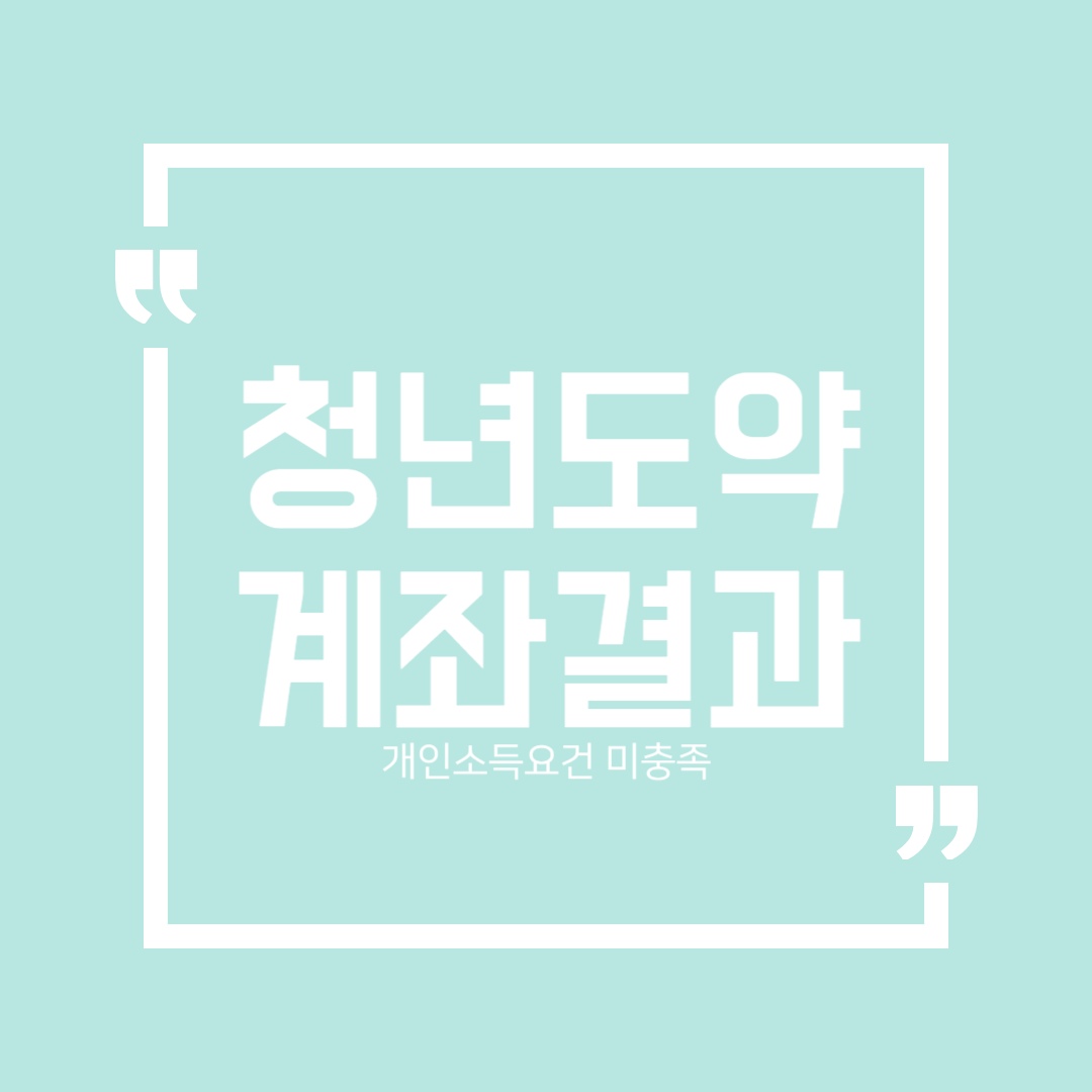  청년도약계좌 신청결과 가입요건 확인 개인소득요건 미충족
