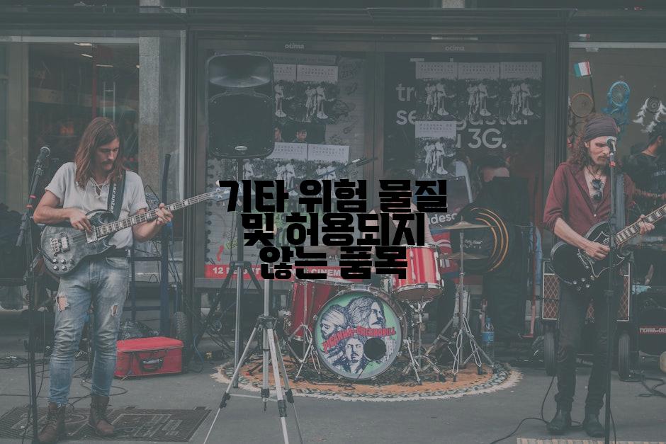 기타 위험 물질 및 허용되지 않는 품목