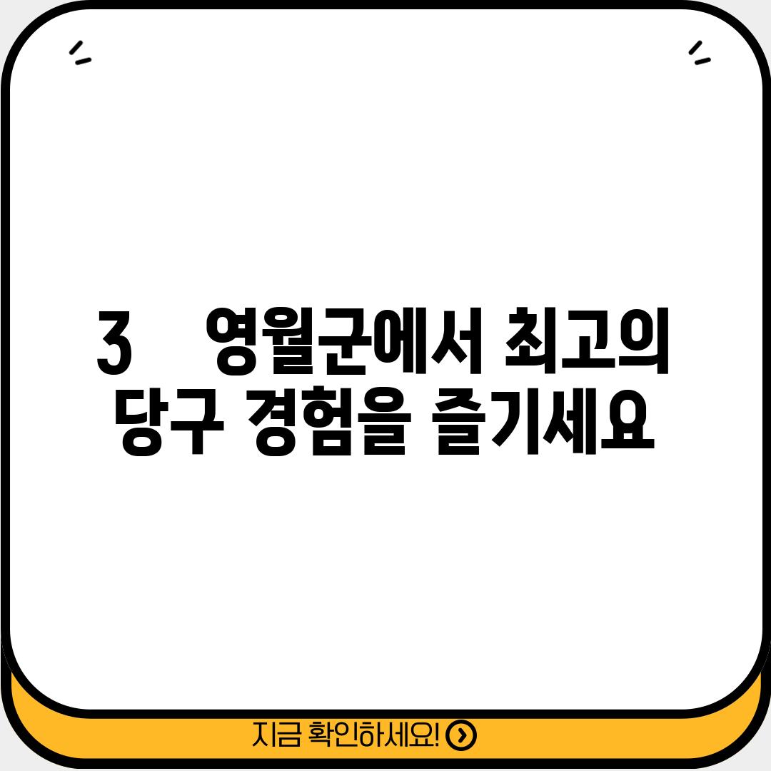 3.    영월군에서 최고의 당구 경험을 즐기세요!