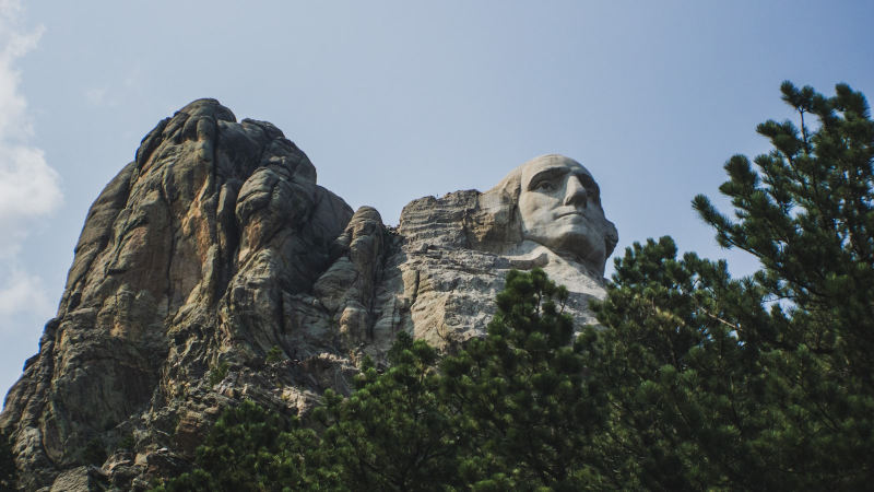 George Washington Face In Mount Rushmore