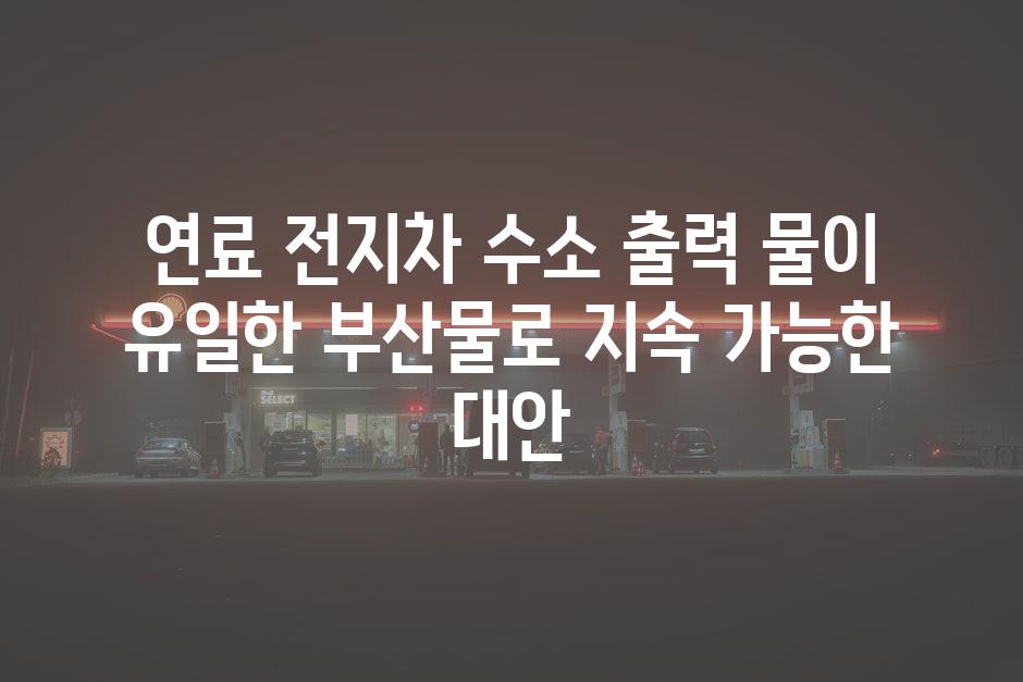 연료 전지차 수소 출력 물이 유일한 부산물로 지속 가능한 대안