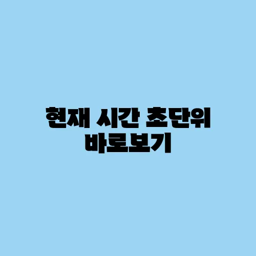 현재 시간 초단위 바로보기