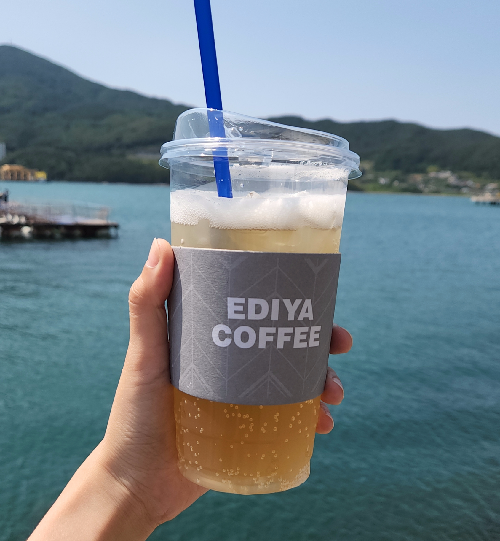  카페에 오션뷰 조합 못참지ㅎㅎ지세포 거제도 카페 이디야